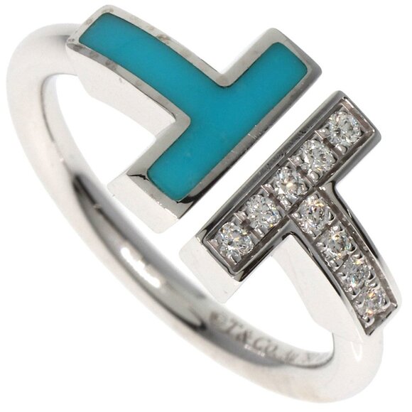 TIFFANY T 18K White Gold T-Wire Diamond Ring Size 3.75 #46 - Picture 1 of 9